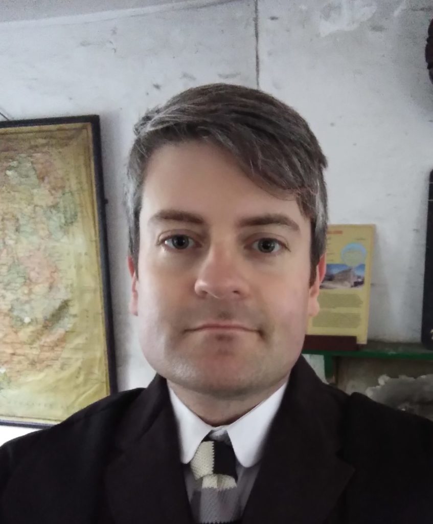 Jonathan as headmaster in the Ulster Folk and Transport Museum